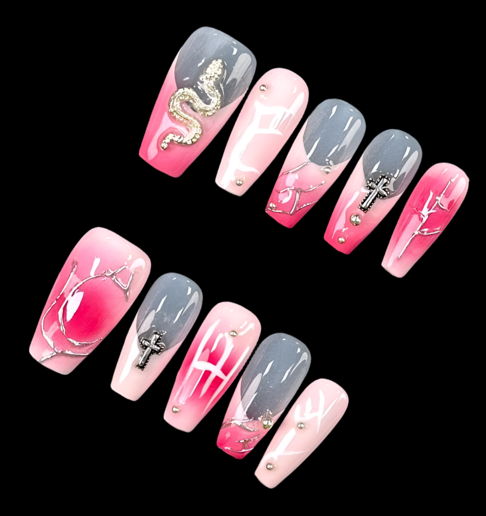Naomi handmade press-on nails